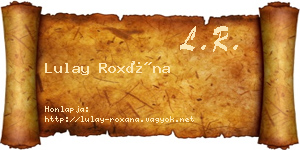 Lulay Roxána névjegykártya